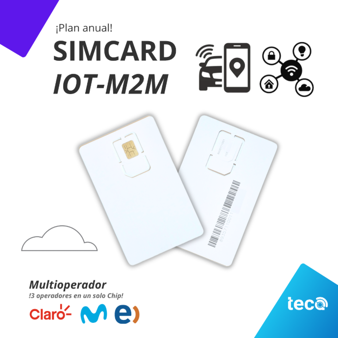 ¡Nuevo! PLAN SIMCARD IoT-M2M (ANUAL) Multioperador Movistar(Integratel)-Claro-Entel 60 MB/Mes
