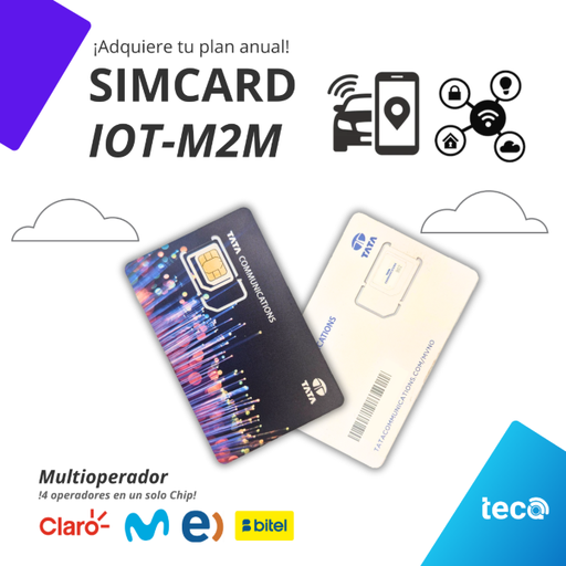 ¡Nuevo! PLAN SIMCARD IoT-M2M (ANUALIZADO) Multioperador Movistar-Claro-Entel-Bitel 20MB/Mes